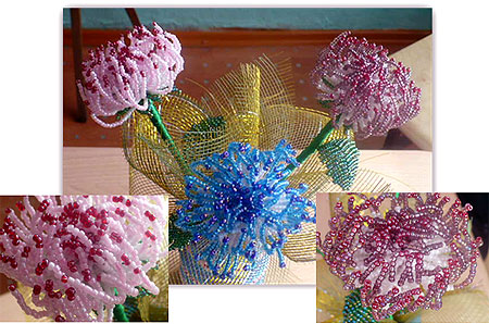 Мастер-класс по плетению цветка хризантемы из бисера со схемами и фото МК по изготовлению хризантемы из бисера.