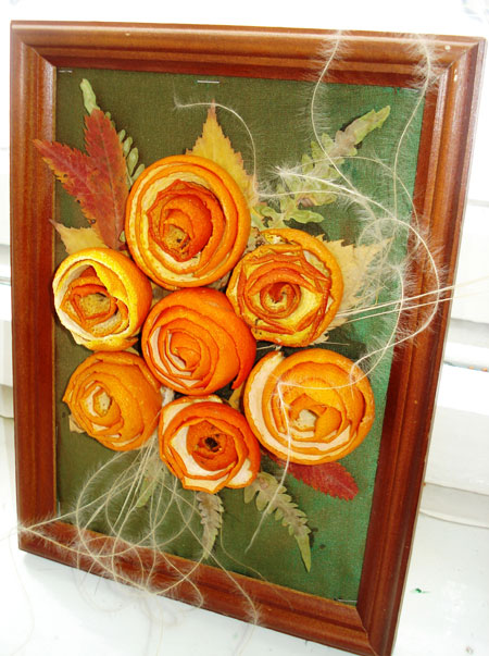 Букет роз из апельсин