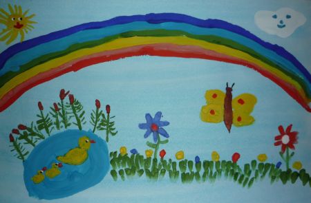 Рисунок Харусь Вики «Мир под радугой»