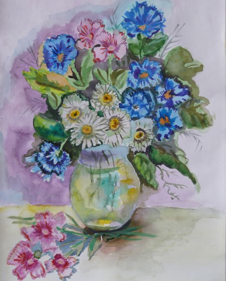 «Полевые цветы», акварель, 42х50.