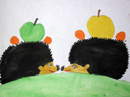 1) «Ежики на прогулке»