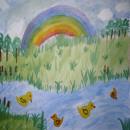 2. «После дождя». Гуашь, лист формата А3, 2011 г.