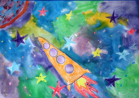 Звезды старшая группа. Восковые мелки + акварель «звёзды и кометы». Рисование восковые мелки и акварель "космические дали". Рисунок на тему космос. Рисование космос в подготовительной группе.