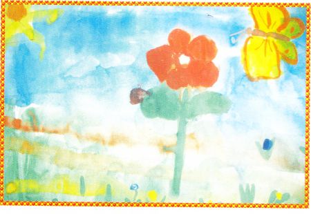 Бабочка и цветочек. Бычкова Маша, 4 года