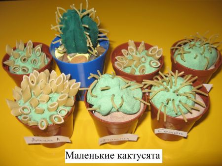 «Лепка ежа и кактуса из соленого теста»