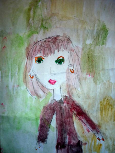 Мой портрет, выполненный Валеевой Юлей, 4,5 лет