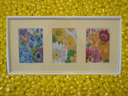 Панно из бисера «Цветочное трио»