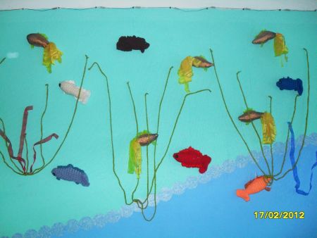 Вязаная картина «Подводное царство»