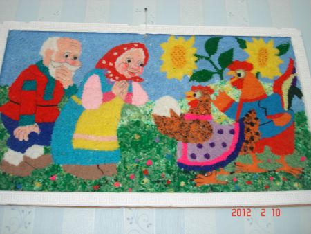 Картина из шерстяных ниток