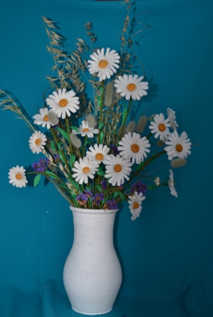 Ромашки в технике «мокрое валяние»