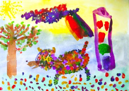 Кошка, которая гуляла под радугой