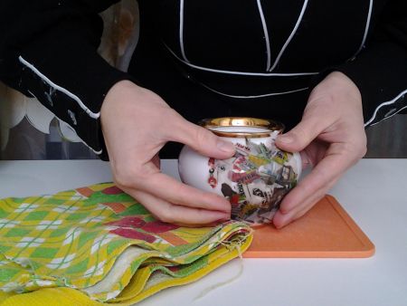 Первый слой – на вазелин