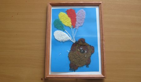 Композиции в технике аппликация из ниток 