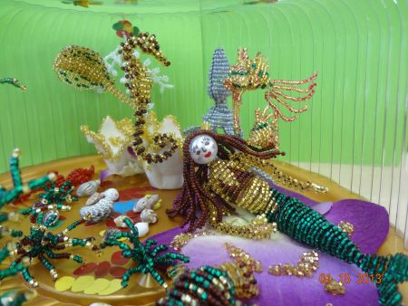 Фото 2. Работа «Подводный мир» вблизи. 