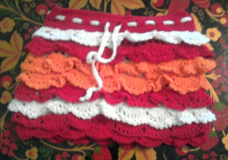 Юбочка с воланами в технике вязания крючком