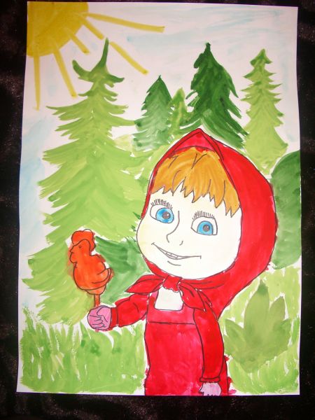 Рисунок «Маша и медведь»