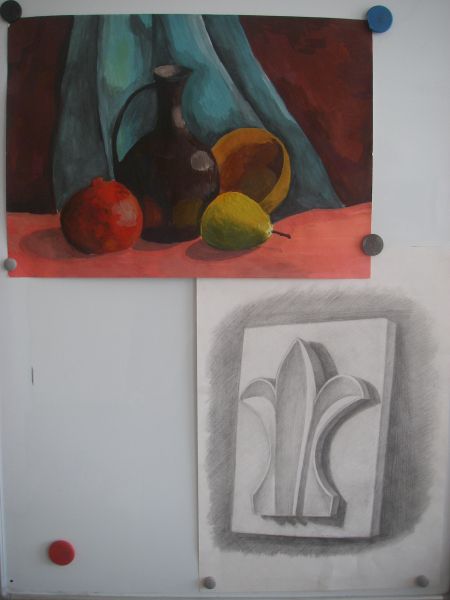 Рисунок 2. «Натюрморт», «Гипсовый орнамент» 