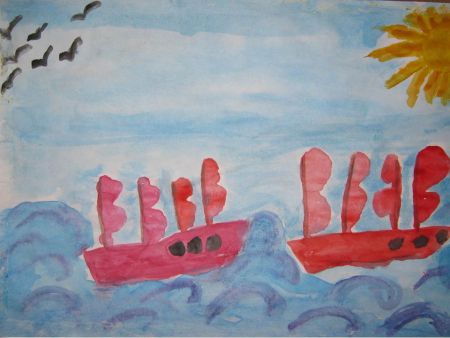 Рисунок 3. «Плывут, плывут кораблики» 