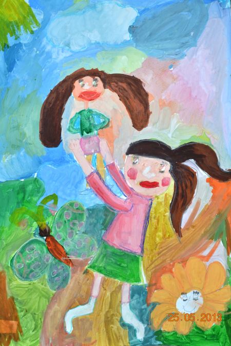 Рисунок &laquo;Я бегу, бегу, бегу, кукле счастье покажу&raquo;