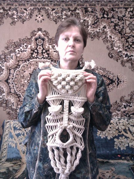 Работа «Лесное эхо» в технике макраме