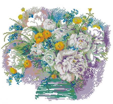 Вышивка &laquo;Акварельные пионы&raquo;