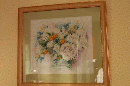 Вышивка &laquo;Акварельные пионы&raquo;