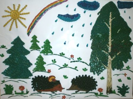Пластилиновая картина &laquo;На опушке леса&raquo; 