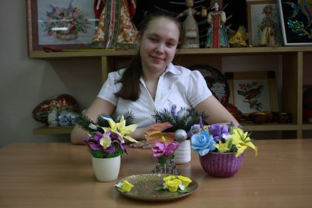 Цветочные композиции из полимерной глины