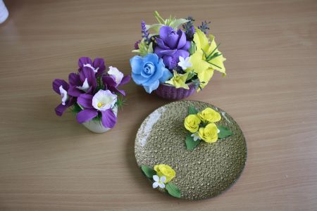 Цветочные композиции из полимерной глины